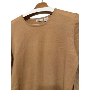 CH CLASSICS Womens Camel 100% Cashmere Crew‎ Neck Long Sleeve Sweater Top Size L